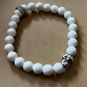 King Baby Studio white coral skull bracelet